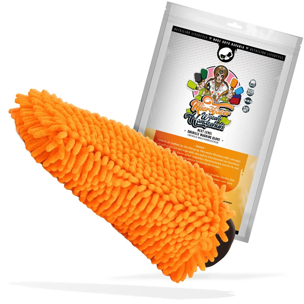 NUKE GUYS CHENILLE WASCHHANDSCHUH ORANGE