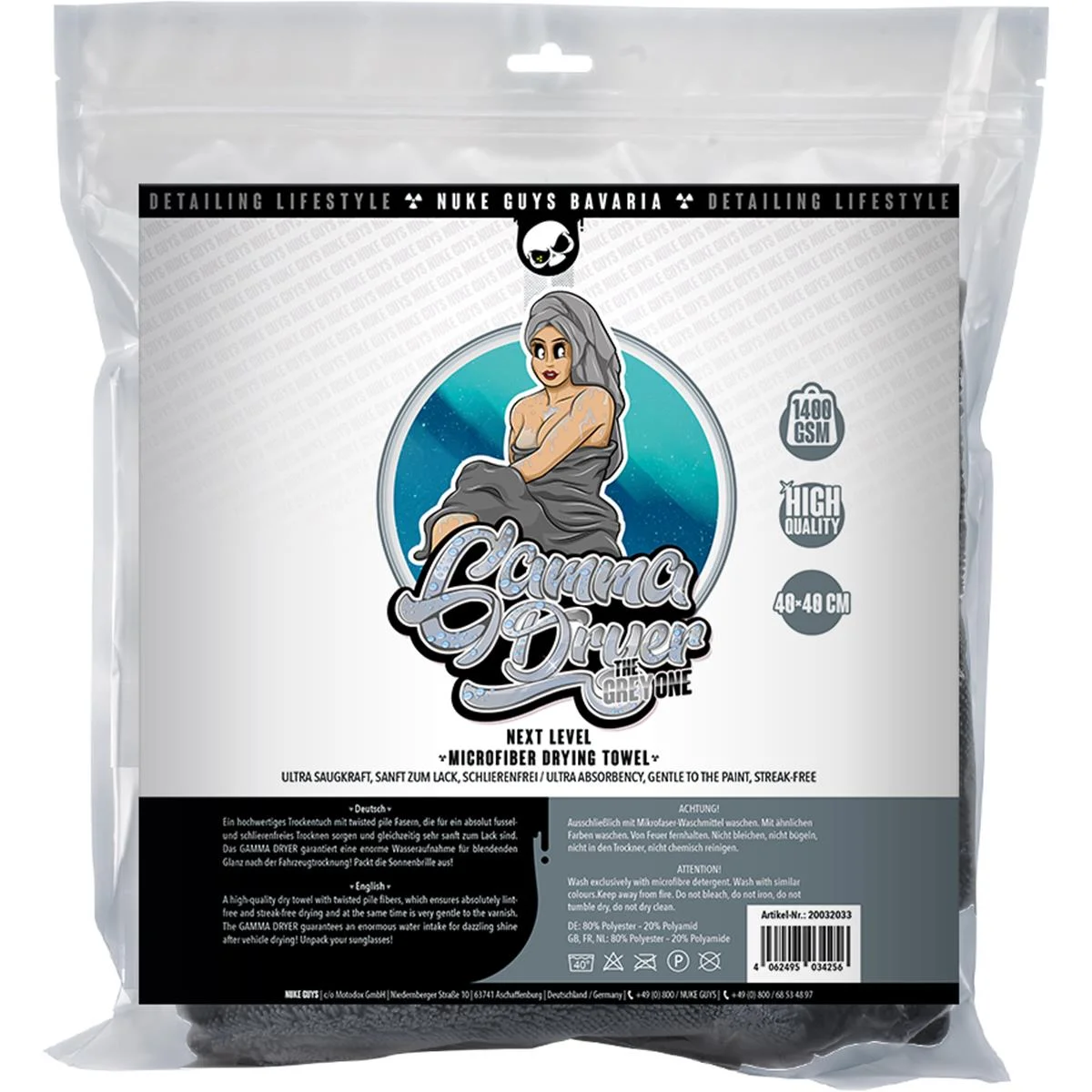 NUKE GUYS - GAMMA DRYER S - MIKROFASER TROCKENTUCH - 1400 GSM - 40X40 NUKE GUYS - GAMMA DRYER S - MIKROFASER TROCKENTUCH - 1400 GSM - 40X40
