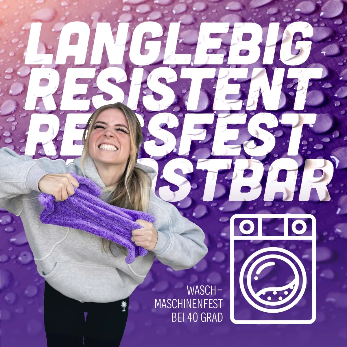 NUKE GUYS - GAMMA DRYER L LILA - MIKROFASER TROCKENTUCH - 1400 GSM -  50 X 80 