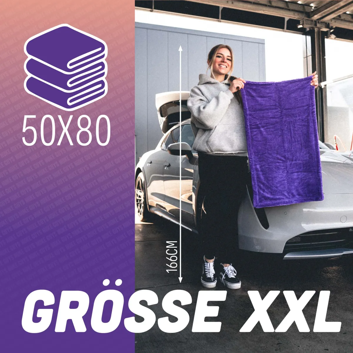NUKE GUYS - GAMMA DRYER L LILA - MIKROFASER TROCKENTUCH - 1400 GSM -  50 X 80 