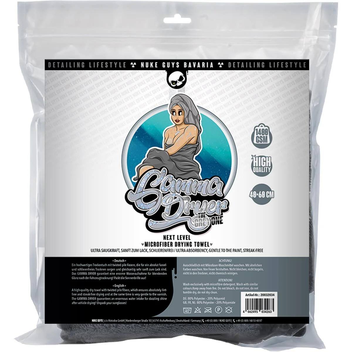 NUKE GUYS - GAMMA DRYER M - MIKROFASER TROCKENTUCH - 1400 GSM - 40X60 NUKE GUYS - GAMMA DRYER M - MIKROFASER TROCKENTUCH - 1400 GSM - 40X60