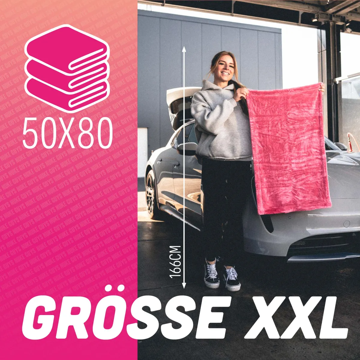 NUKE GUYS - GAMMA DRYER L PINK - MIKROFASER TROCKENTUCH - 1400 GSM -  50 X 80  q