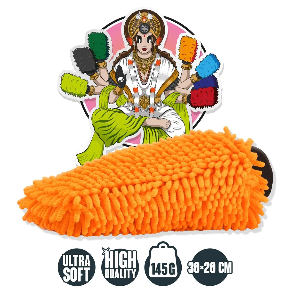 NUKE GUYS CHENILLE WASCHHANDSCHUH ORANGE